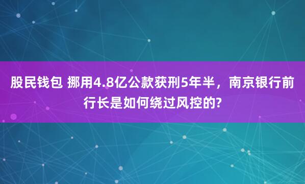 股民钱包 挪用4.8亿公款获刑5年半，南京银行前行长是如何绕过风控的?